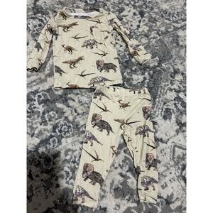 Posh Peanut DinoTwo Piece Bamboo PJS Size 3-6 Months Dinosaur Print